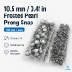 10.5 mm Frosted Pearl Stainless Prong Snap Fasteners for textile applications, 100 sets per pack
