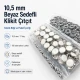 10.5 mm White Pearl Stainless Prong Snap Fasteners for Textile Applications