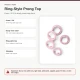 8 mm / 0.31 in Dusty Rose Stainless Ring-Style Prong Snap Fasteners for babywear and light garment projects
