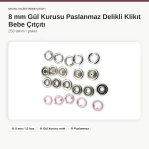 8 mm / 0.31 in Dusty Rose Stainless Ring-Style Prong Snap Fasteners, 250 Sets/Pack ERBCLK0008GK
