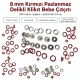 8 mm / 0.31 in Red Stainless Ring-Style Prong Snap Fasteners for babywear and light garments