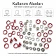 8 mm / 0.31 in Red Stainless Ring-Style Prong Snap Fasteners for babywear and light garments