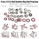 8 mm / 0.31 in Red Stainless Ring-Style Prong Snap Fasteners for babywear and light garments