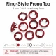 8 mm / 0.31 in Red Stainless Ring-Style Prong Snap Fasteners for babywear and light garments