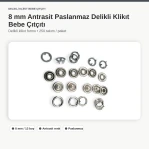 8 mm / 0.31 in Anthracite Stainless Ring-Style Prong Snap Fasteners, 250 Sets/Pack ERBCLK0008PANT