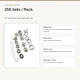 8 mm / 0.31 in Ecru Stainless Ring-Style Prong Snap Fasteners for babywear and children's clothing, 250 sets per pack