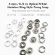 8 mm / 0.31 in Optical White Stainless Ring-Style Prong Snap Fasteners for babywear and light garments