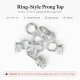 8 mm / 0.31 in Optical White Stainless Ring-Style Prong Snap Fasteners for babywear and light garments