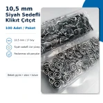 10.5 mm / 0.41 in Black Pearl Stainless Prong Snap Fasteners, 100 Sets/Pack ERBCLK0008SSD