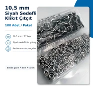 10.5 mm / 0.41 in Black Pearl Stainless Prong Snap Fasteners, 100 Sets/Pack ERBCLK0008SSD