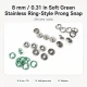 8 mm / 0.31 in Soft Green Stainless Ring-Style Prong Snap Fasteners for babywear and light garments