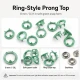 8 mm / 0.31 in Soft Green Stainless Ring-Style Prong Snap Fasteners for babywear and light garments