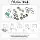 8 mm / 0.31 in Soft Green Stainless Ring-Style Prong Snap Fasteners for babywear and light garments