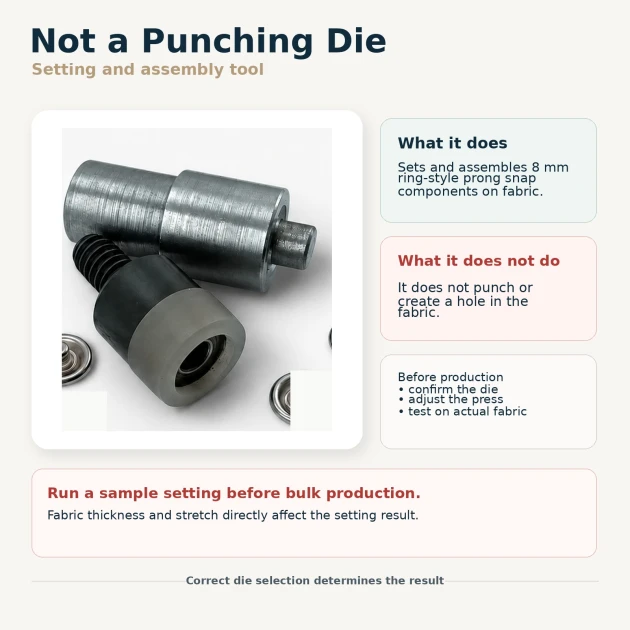 Setting Die for 8 mm / 0.31 in Ring-Style Prong Baby Snap Fasteners KLP0082-80