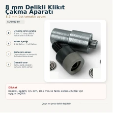 Tırnaklı Çıtçıt Kalıbı Delikli Klikıt 8 mm Çakma Aparatı KLP0082-80