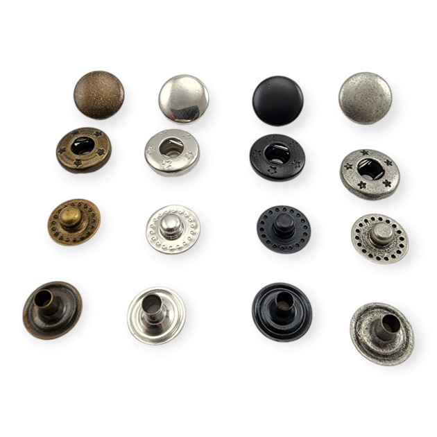 Stainless Snap Button (VT2) 10 mm 16L / 25/64" - Durable and Stylish Stainless 10 mm 16L / 25/64" Snap Fastaners VT2 Snap Fasteners TUC00P10