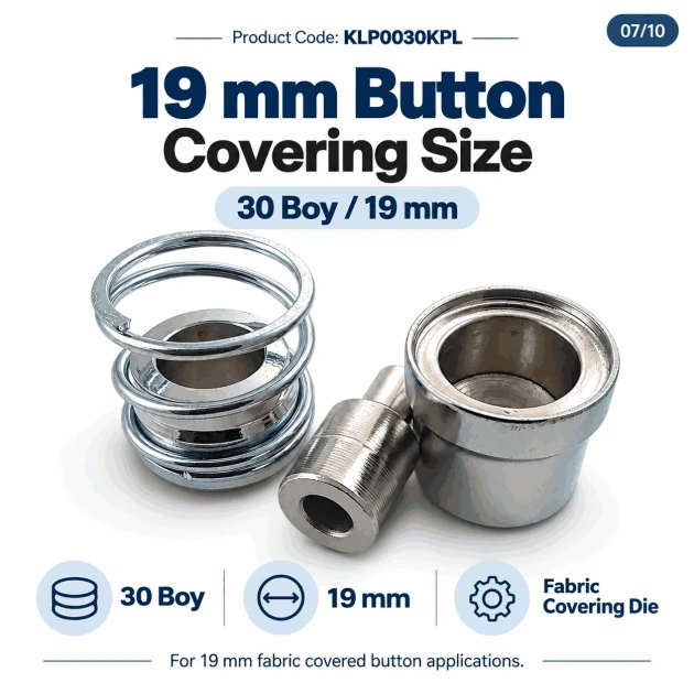 30L 19 mm 0.75 in fabric covered button die