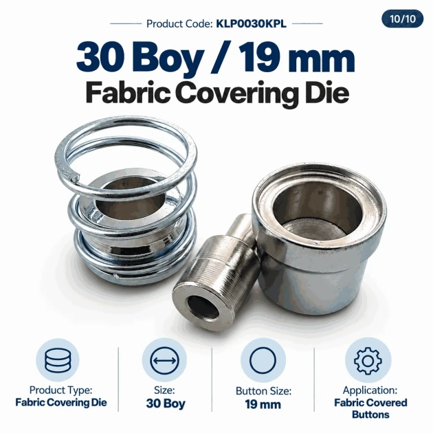 30L 19 mm 0.75 in fabric covered button die