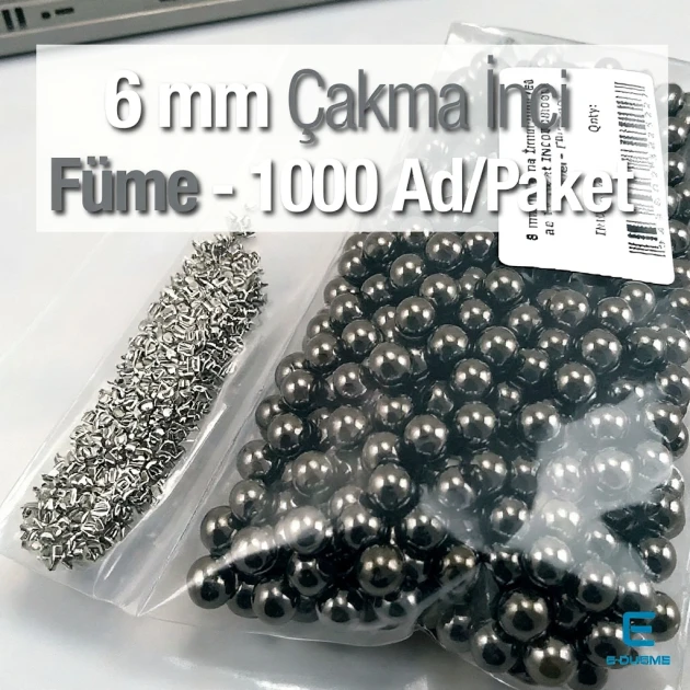 6 mm Imitation Pearls Black Nickel Color (1000 pieces / Pack) INC0006BN