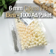 Imitation Pearls, 6 mm, Cream Color (1000 pieces/pack) INC0006CRM