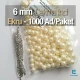 6 mm Çakma İnci Krem Renk ( 1000 ad / Paket)  INC0006CRM