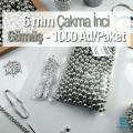 6 mm Çakma İnci Nikel Renk ( 1000 ad / Paket)  INC0006SLN