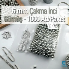 6 mm Imitation Pearl Nickel Color (1000 pieces / Pack) INC0006SLN