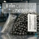 8 mm Imitation Pearls, Black Nickel Color (750 pieces/Pack) INC0008BN