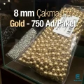 8 mm Çakma İnci Gold Renk ( 750 ad / Paket)  INC0008GLD