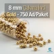 8 mm Çakma İnci Gold Renk ( 750 ad / Paket)  INC0008GLD