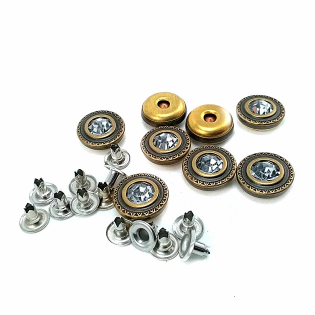 Rhinestone Metal Rivet 15 mm