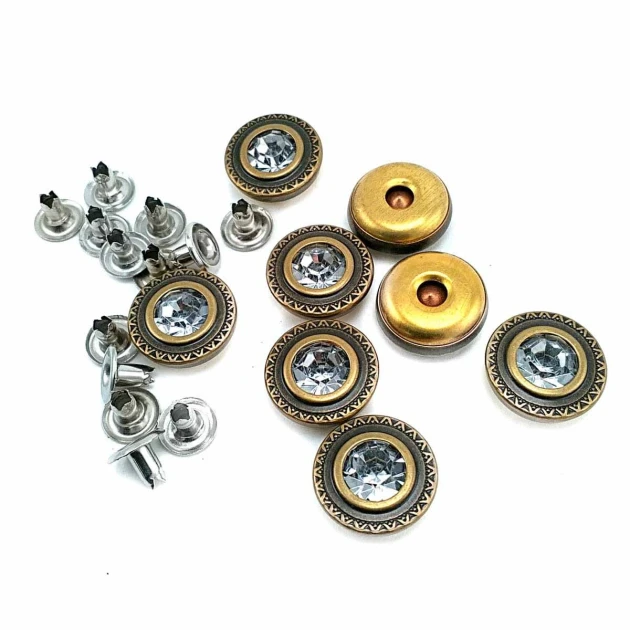 Rhinestone Metal Rivet 15 mm