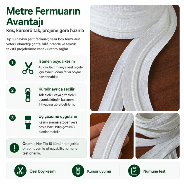 N5 / #5 Nylon Coil Zipper Chain by the Meter for Bags, Tents and Tarpaulins - Durable and Versatile Zipper for Sewing