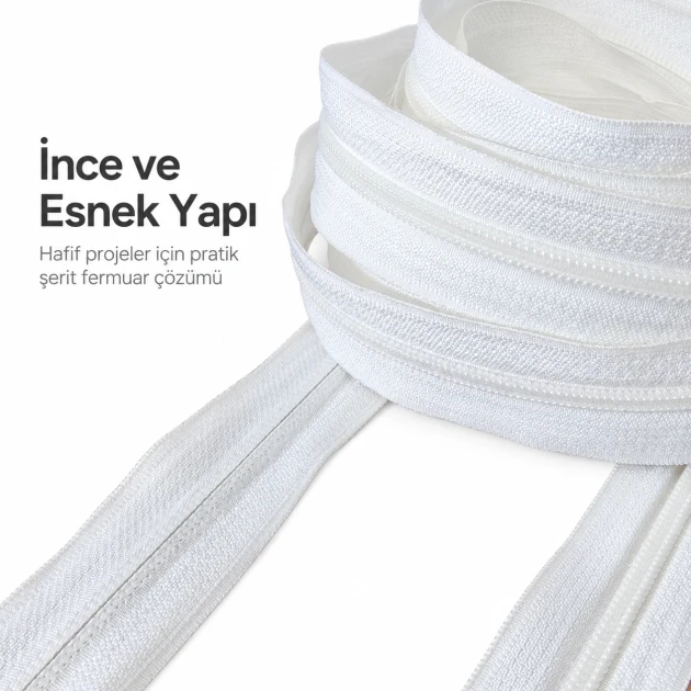 Nylon #3 Ribbon Zipper in various colors