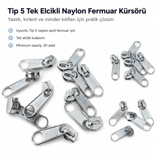 N3 Single-Pull Nylon Coil Zipper Slider for Pillow and Cushion Covers EKRSTT5, 5mm nylon zipper slider for tents, bags, and