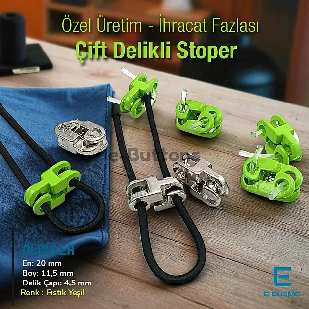 Metal Stoper 4,5 mm Delik Çaplı İki Delikli Şık ve Estetik Model - Zamak Stoper CGT0001