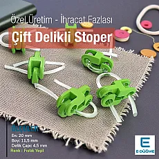 Metal Stopper 4.5 mm - 0,18" Hole Diameter Two Hole Pistachio Green Aesthetic Model - Zinc Alloy Stopper CGT0001PROMO