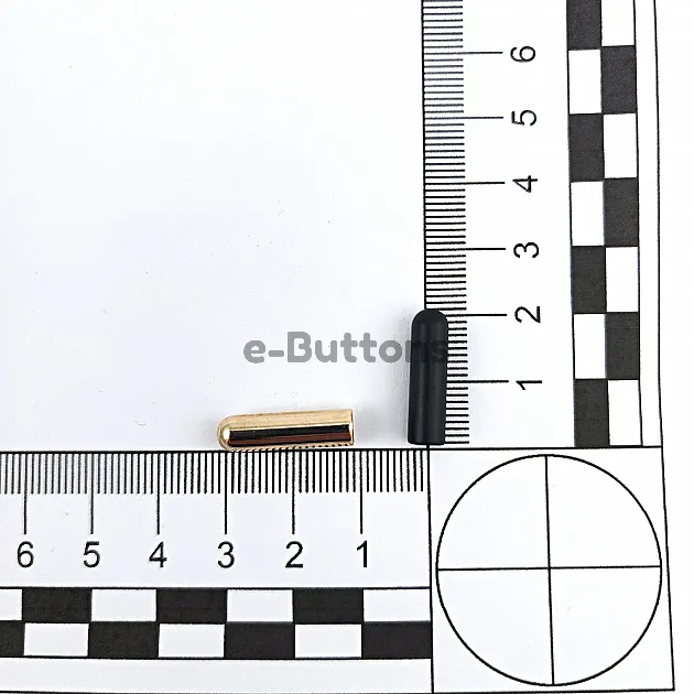 Metal Cord End 2 cm with 4.4 mm Opening E 2092 Metal Cord End 2 cm with 4.4 mm Opening E 2092