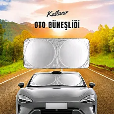Katlanabilir Oto Güneşliği 90x150cm - Kargo Dahil Özel Fiyat! Metalize Kaplama, Kolay Kullanım GNS0001