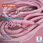 Yuvarlak Kordon 125 cm Pamuk Penbe Promosyonlu Satış PROMOYKRD00PPink