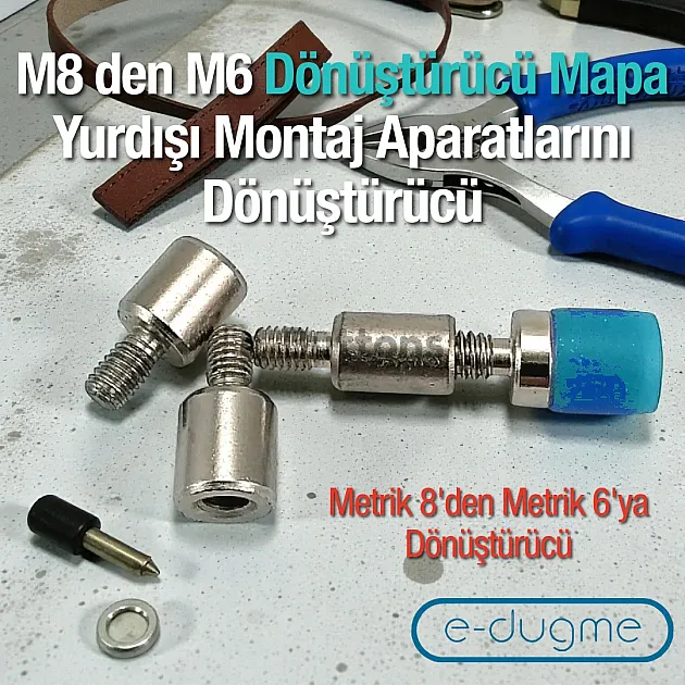 M8 to M6 Converter Eyebolt - Converter Suitable for Turkish Machines KLP00M8M6