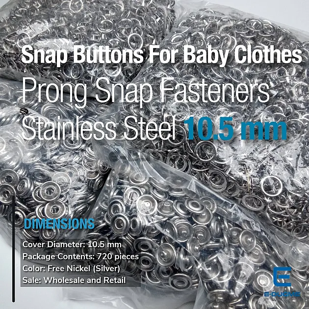 Prong Click Snap Fastener 17L / 13/32"  For Baby Clothes C0015