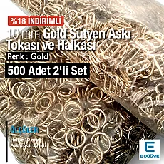 10 mm  Sütyen Askı Ayar Tokası Gold ve Halkası 500 ad/Paket PBT0006PROMO