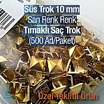 Pyramid Patterned Yellow Metal Trok 10 mm Prong Stud Four Legged (500 pcs / Package) TR0014PKS