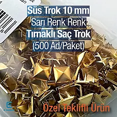 Pyramid Patterned Yellow Metal Trok 10 mm Prong Stud Four Legged (500 pcs / Package) TR0014PKS Pyramid Patterned Yellow Metal Trok 10 mm Prong Stud Four Legged (500 pcs / Package) TR0014PKS