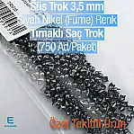 Metal Trok 3,5 mm Black Nickel Four Legged Prong Stud (750 pcs / Package) TR0016PKB