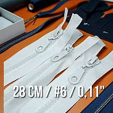 28 cm Type 6 Nylon Coat Zipper – Open End (Separate) ZPHSN0028T6