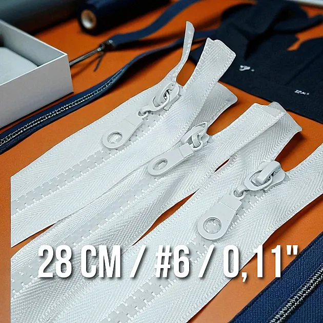 28 cm Type 6 Nylon Coat Zipper – Open End (Separate) ZPHSN0028T6