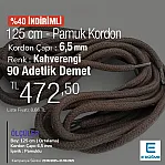 Braided Cord 130 cm - 1,42 yd Cotton Brown PROMO PROMOYKRD00Brown