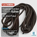 Yuvarlak Kordon 125 cm Pamuk Kahve 95 Adet Promosyonlu Satış PROMOYKRD00Brown